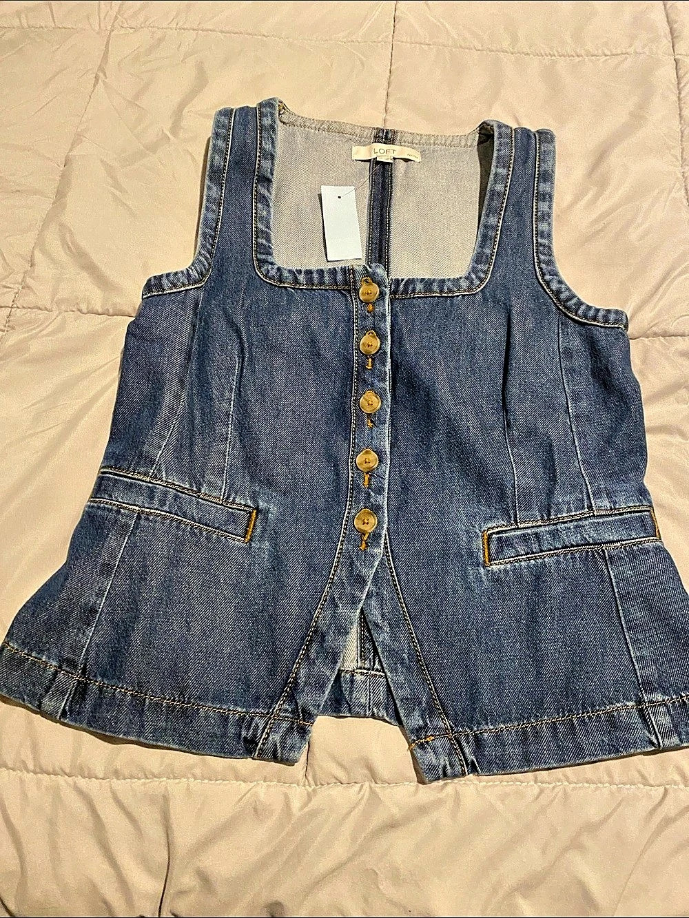 LOFT Denim vest in Blue Small NWT